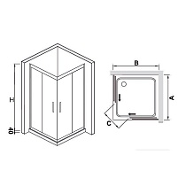 Душевой уголок RGW HO-312 (HO-31 + Z-42) 120x120 с полками хром, прозрачное 030631222-11