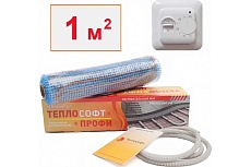 Нагревательный мат ТеплоСофт Профи 1 м2 150Вт с терморегулятором 1150