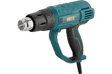 Технический фен FIT 2000 Вт, 350/600 C, 300/500 л/мин, резиновая накладка, коробка 80612