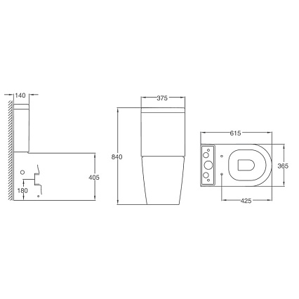 Унитаз-компакт Azario Luana AZ-8593 с микролифтом