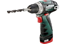 Аккумуляторная дрель-шуруповерт Metabo PowerMaxx BS 12 В, 2х2.0 600984000