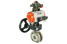 Шаровой кран DN.ru КШмФП Ду50 Ру16, пневмопривод DA-083, дублёр, пневмораспр. 220В БКВ D160-01853