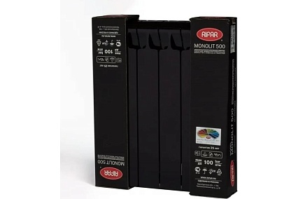 Радиатор Rifar Monolit 500x6 секций НП левый MVL Антрацит RM5006 MVL 9005