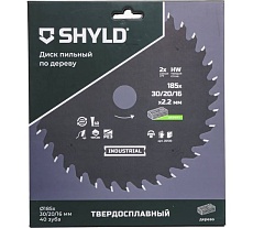 Пильный диск SHYLD по дереву твердосплавный 185x30/20/16 мм, 40 зубьев 6692464