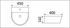 Раковина CeramaLux N78370А 45 см