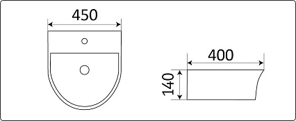 Раковина CeramaLux N78370А 45 см