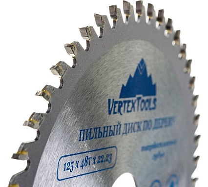 Диск пильный по дереву (125х22.23 мм; 48 зубов) Vertextools 125-48-22