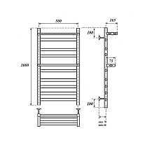 Полотенцесушитель водяной Point Артемида PN14150P П8 50x100 c 2 полками, хром