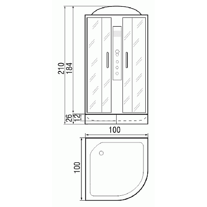 Душевая кабина River Nara 100/24 МТ 100x100 белый, матовое