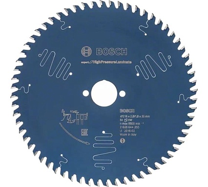 Диск пильный Expert for High Pressure Laminate (216x30 мм; 2.8/1.8 мм; 64T) Bosch 2608644355