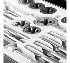 Набор метчиков и плашек AV Steel 24 предметов, 1/4&quot;-1/2&quot;, в металлическом кейсе AV-921209