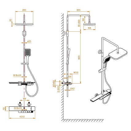 Душевая стойка RGW Shower Panels SP-34W белый 51140134-03