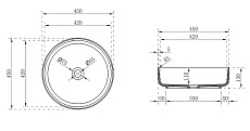 Раковина Vincea VBS-6T16B 45 см черный