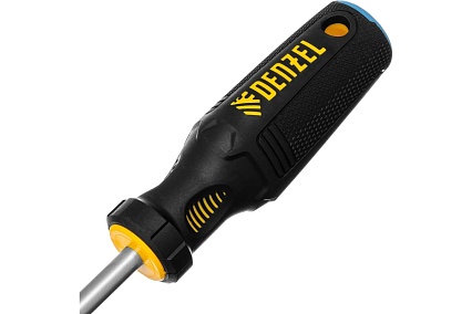 Отвертка Denzel SL8x150 мм, S2, трехкомпонентная рукоятка 122007