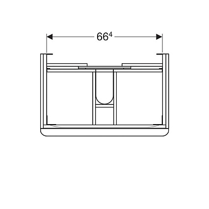 Мебель для ванной Geberit Smyle Square 75 см, 3 в 1, орех пекан