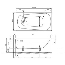 Стальная ванна Bette Form 170x70 2945-000 AD PLUS AR встраиваемая, с шумоизоляцией, антискользящ. покрытие