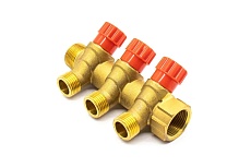 Коллектор с регулирующими вентилями Damento Clima под 45, 3/4"x1/2", на 3 выхода 016247