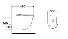 Подвесной унитаз Aquatek Классик с микролифтом, безободковый AQ1112-00 укороченный