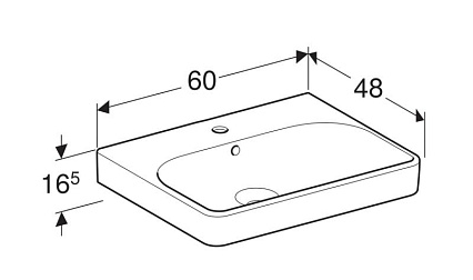 Тумба с раковиной Geberit Smyle Square 60 см, белый глянцевый