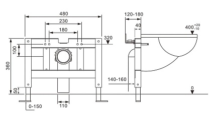 Инсталляция для унитаза Abber AC0101P с импульсным смывом