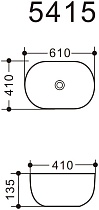 Раковина Art&Max AM5415-W 61 см