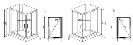 Душевая кабина Timo Lux TL-1504 85x110 L