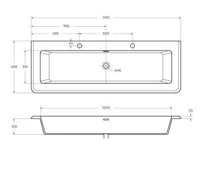 Тумба с раковиной Cezares Stylus 140 см Bianco opaco