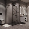Душевая перегородка Niagara Nova NG-680-12BLACK 120x195 прозрачная с рисунком, профиль черный матовый