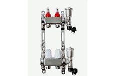 Коллекторная группа с расходомерами Grosseto 1&quot;x3/4&quot; 2 выхода, нержавеющая сталь, 10 бар 2042989