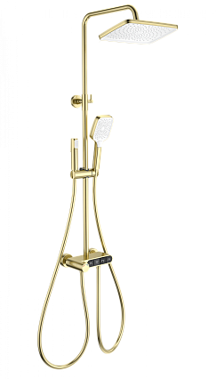 Душевая стойка Wonzon&Woghand Muse Corno WW-B3112-BG термостат, брашированное золото