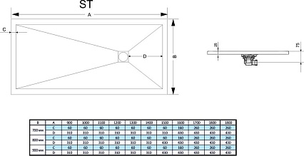 Поддон для душа RGW Stone Tray ST-0117G 70x110 графит