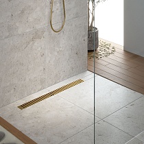 Трап для душа Timo Drain System 700 DS230107/17 70 см, вставка Lines, матовое золото
