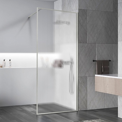 Душевая перегородка Vincea Волк-Ин (Walk-In) VSW-1HP100FLBN 100x200 брашированный никель, рифленое