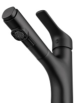 Смеситель для раковины Wonzon&Woghand WW-AE4151-MB выдвижной излив, черный матовый