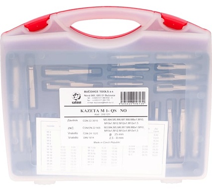 Набор метчиков и плашек Bucovice Tools M1-QS MF8-MF12 115CrV3, 46 предметов 310121