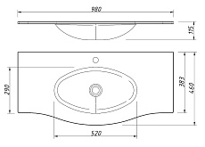 Раковина Caprigo Nokturn OW15-1314-R800 100 см магнолия