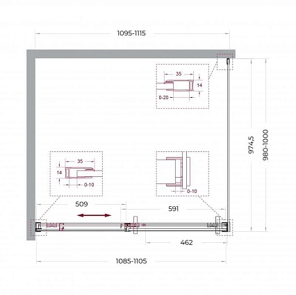 Душевой уголок BelBagno SOFT_CLOSE-1-AH-1-110/100-C-GM 110x100 прозрачный, оружейная сталь Душевой уголок BelBagno SOFT_CLOSE-1-AH-1-110/100-C-GM 110x100 прозрачный, оружейная сталь