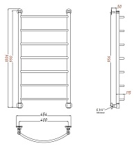 Полотенцесушитель водяной Aquanet Romeo 40x100 см