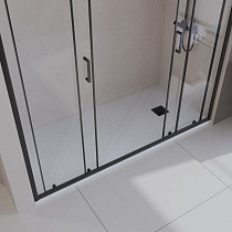Поддон для душа BelBagno TRAY-MR-UNO-AH-160/80-35-W-NO 160x80 белый, накладка черный