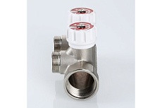 Коллектор с регулировочными вентилями Valtec 1&quot;х2 выхода, евроконус 3/4&quot; (на подающий трубопровод) VTc.570.NE.0602