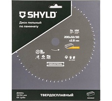 Пильный диск SHYLD по ламинату твердосплавный 200x32/30 мм, 64 зуба 6692499