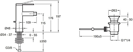 Смеситель для биде Jacob Delafon Grands Boulevards E77982-4A-CP