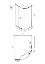 Душевой уголок Ambassador Kingston 120x80 14011117 прозрачный, хром