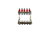 Коллекторный блок для теплого пола Gekon 1x3/4EU, 5 отверстий, GK 72105