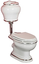 Унитаз с низким бачком Migliore Milady, с кнопкой смыва, декор платина