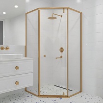 Душевой уголок RGW Hotel HO-088-G 100x100 прозрачное, брашированное золото 350608800-16