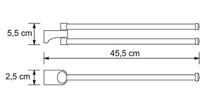 Полотенцедержатель WasserKRAFT Kammel K-8331, двойной