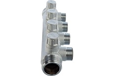 Запорный коллектор с 4 отводами FAR 1&quot; ВР-НР М24х19 FK 3906 C1