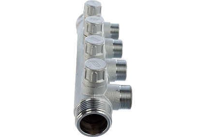 Запорный коллектор с 4 отводами FAR 1" ВР-НР М24х19 FK 3906 C1