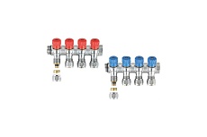 Коллектор DOUBLE-LIN латунь, с регулируемыми клапанами и евроконусом С 3/4", 2 выхода 1/2" LL9036 (3/4"-1/2"х2) CW